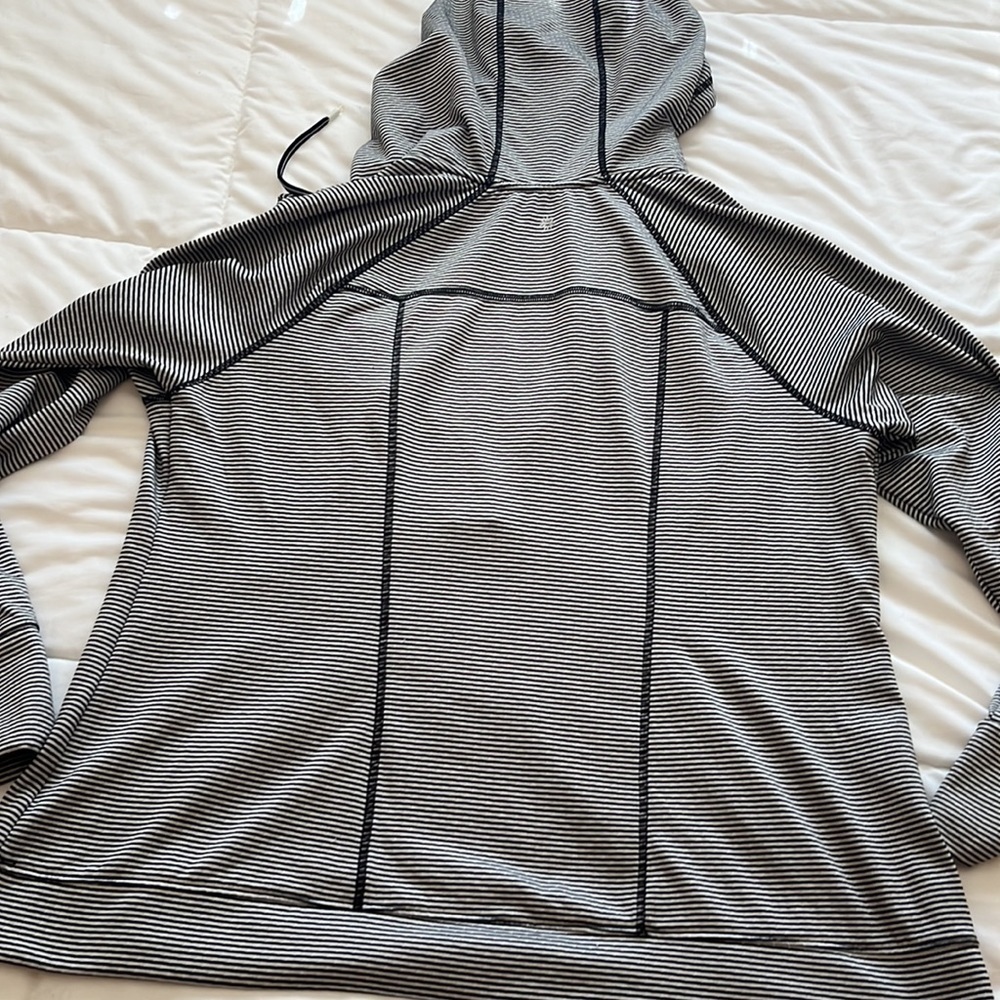 TANGERINE Top Hoodie Zip Jacket, XXL Black White Shirt Top Sweatshirt Striped - Picture 8 of 11